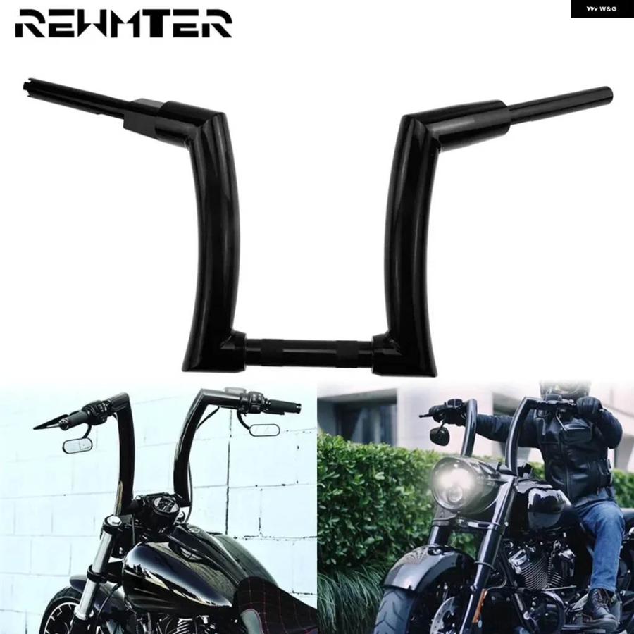 並行輸入品 バイク 12インチ 14インチ 16インチ ハンドルバー ハンドルバー アイアン グロス ハーレー ソフテイル 2015-2021 ストリートボブ ファット_4