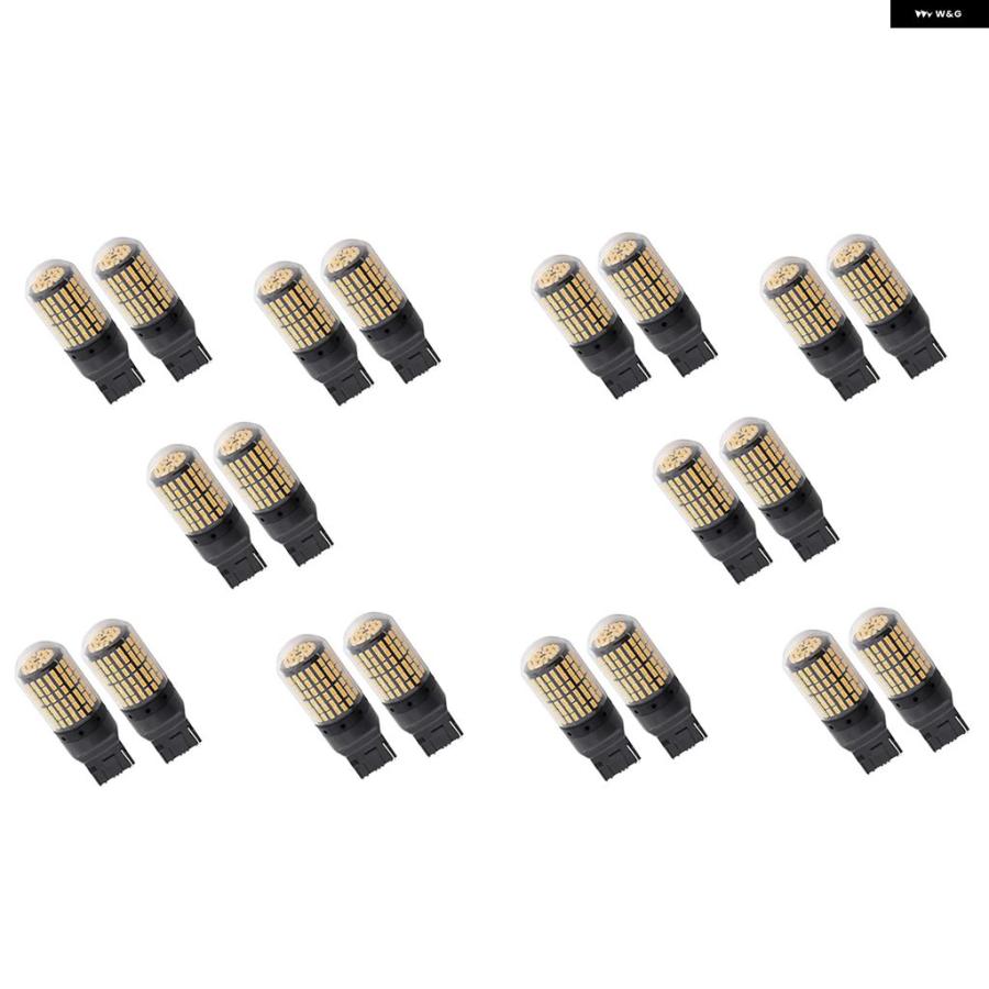 ブランド登録なし - 並行輸入品 20個7440 CANBUS 百貨店 LED 弁膜 T20 W21W 144 SMD 琥珀色 逆さま 尻っ方 ウィンカー ともし火
