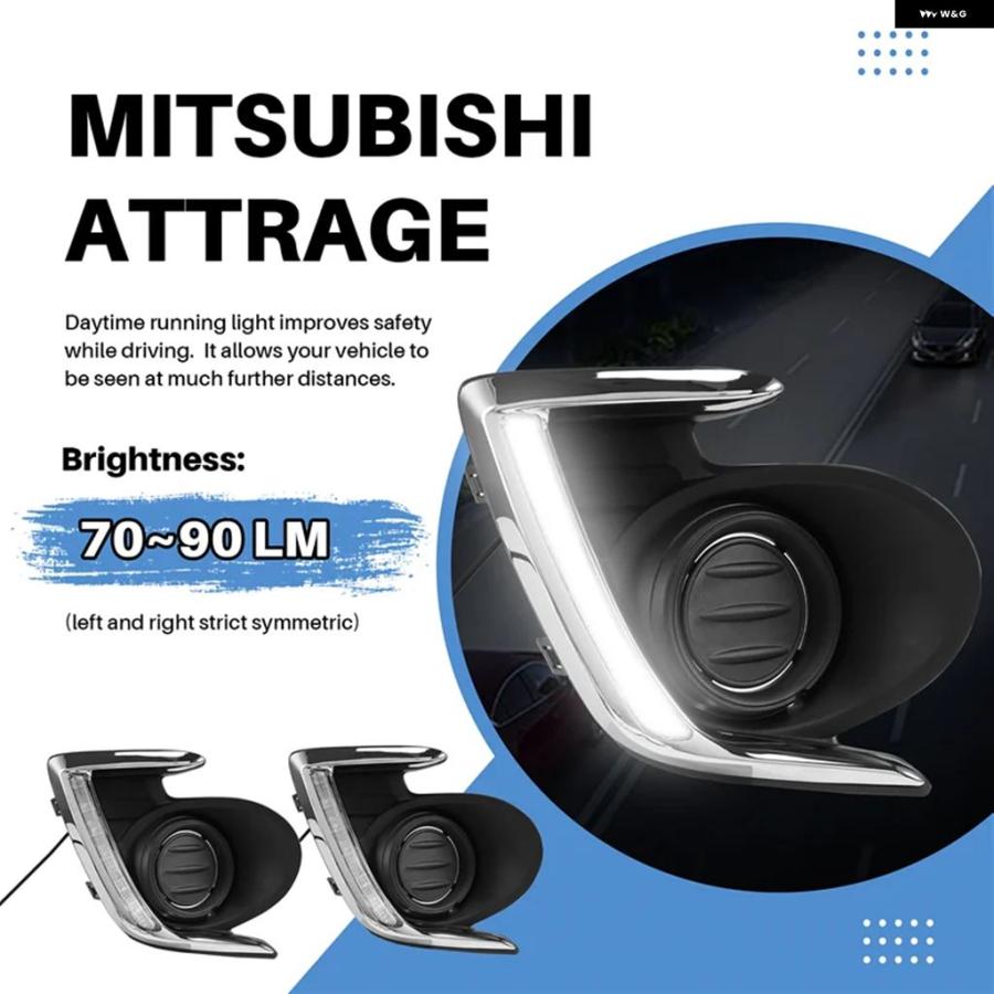 ブランド登録なし - 並行輸入品 LED デイタイム 駈けっくらともし火 DRL向こう正面 フォグランプ 三菱 アトラージュ 鏡鑑 ジュ G4 2012-2015