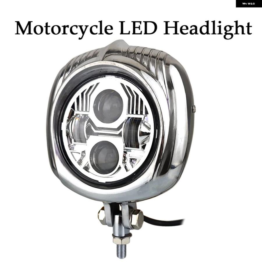 ブランド登録なし - 並行輸入品 自動二輪車 レトロ ヴィンテージ 4.5in LED 前照灯 ともし火 照明ランプ ハーレー 喫茶店 レーサー