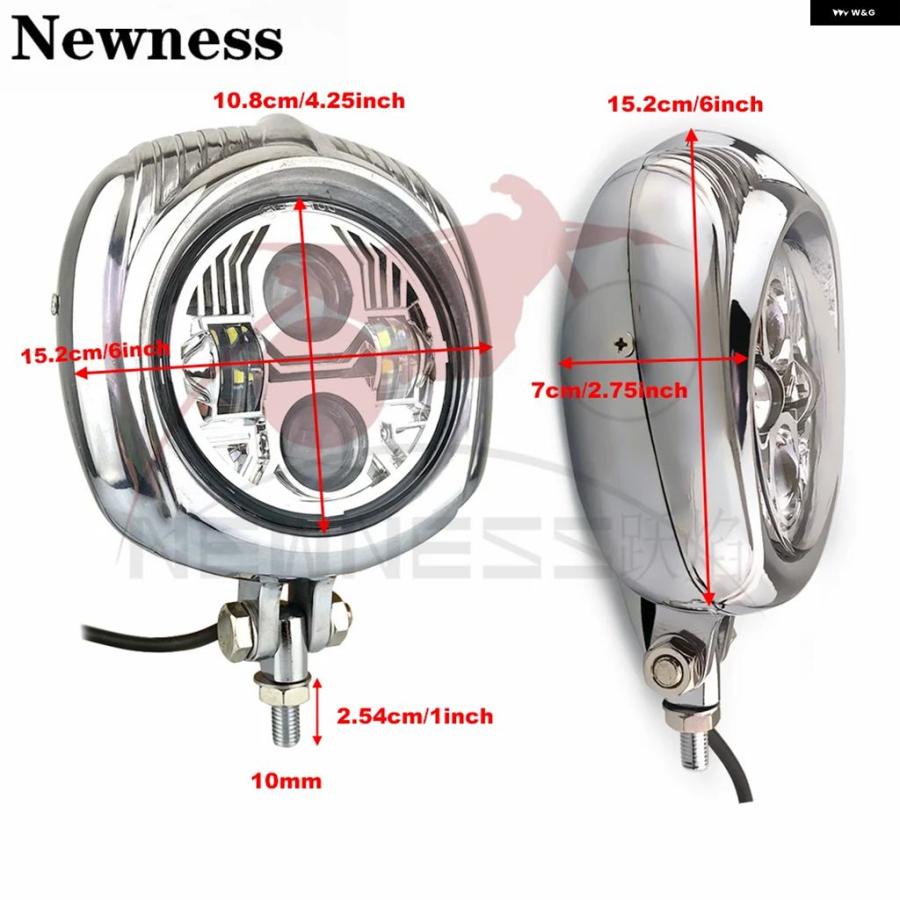 ブランド登録なし - 並行輸入品 自動二輪車 レトロ ヴィンテージ 4.5in LED 前照灯 ともし火 照明ランプ ハーレー 喫茶店 レーサー