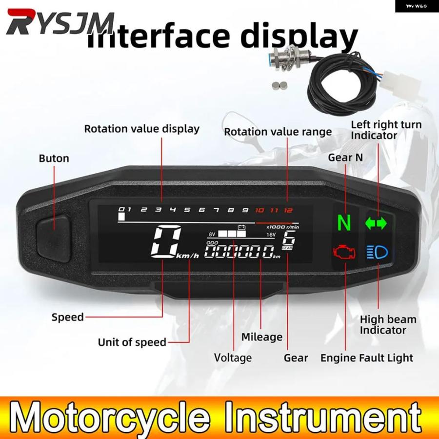 並行輸入品 AD バイク 計器デジタル スピード メーター KM/H