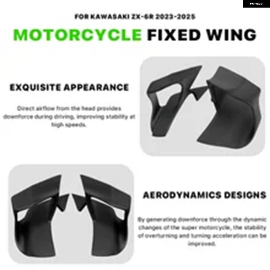 並行輸入品 固定翼 フェアリング オートバイ カスタムパーツ カワサキ ZX-6R ZX-636 2023-2025 エアロダイナミックスポイラー_7