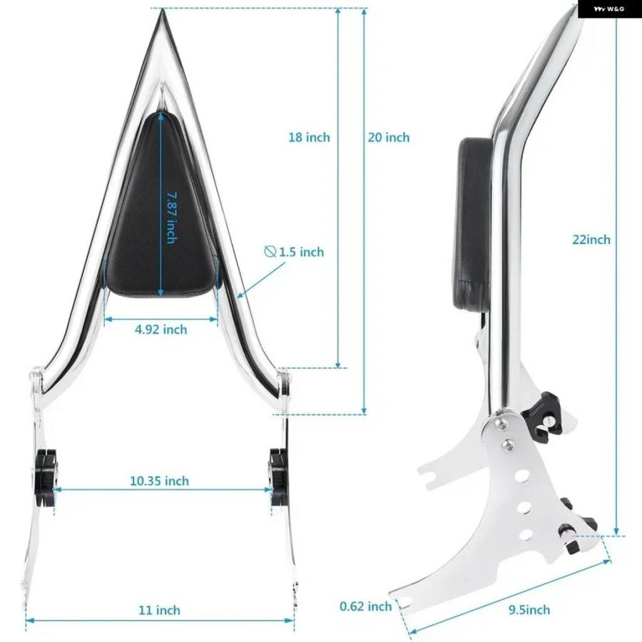 並行輸入品 オートバイ 着脱式リアバックレスト パッド パッセンジャー シーシーバー ブラケット ハーレー スポーツスター アイアン 1200 48 72_4