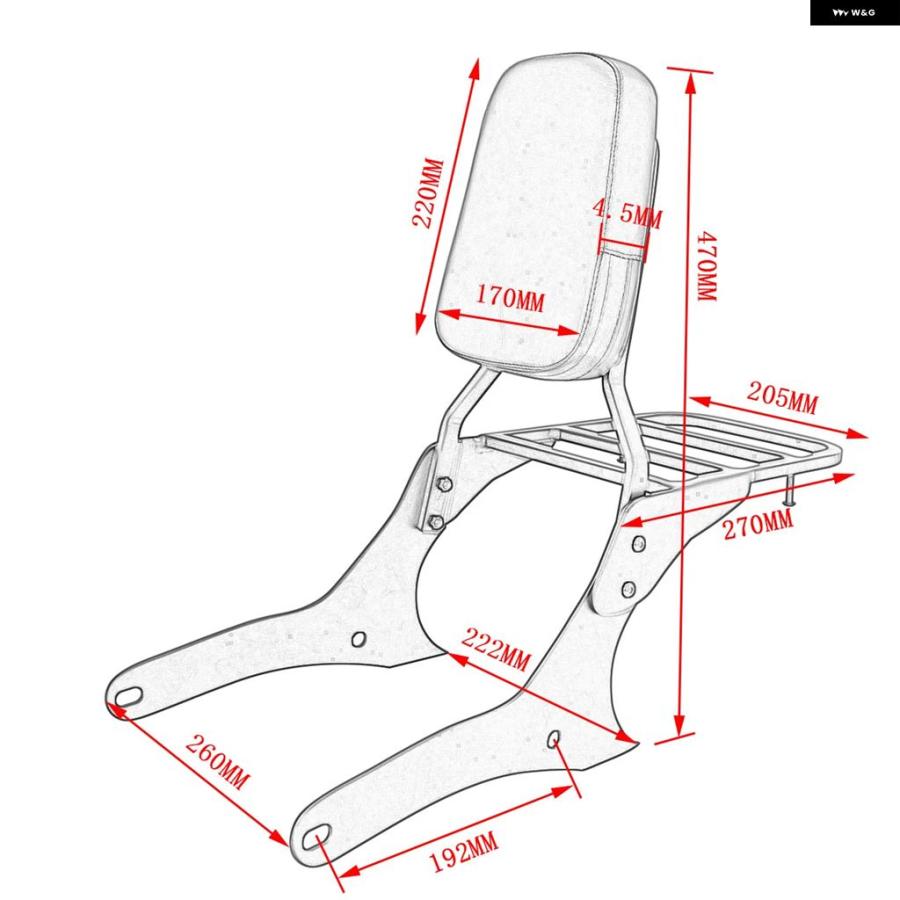 ブランド登録なし - 並行輸入品 自動二輪車 バックレスト シーシーバー ラゲッジラック ホンダ 500 CMX300 CMX500 2017 - 2020 2021 - 2025