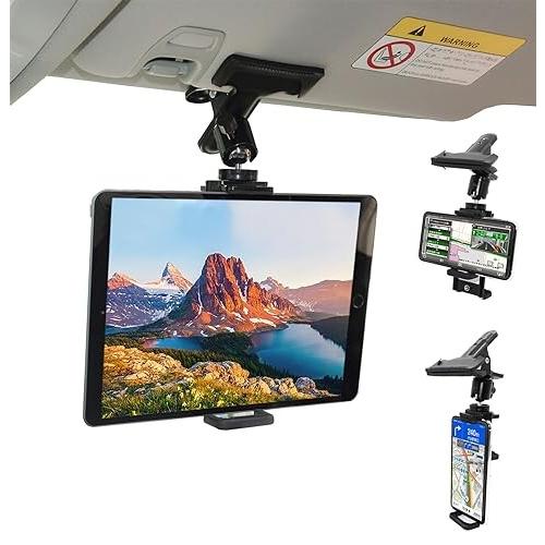 ZenCT 車載ホルダー クリップ式 スマホ/タブレットホルダー iPadスタンド 360度回転 サンバイザーに 通販 Yahoo!ショッピング