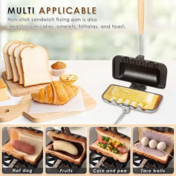 Limnyves ホットサンドメーカー ホットドッグトースター 両面フライパン、グリルチーズメーカー｜hakusan-shop｜03