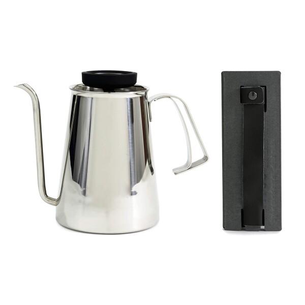 Coffee Kettle Gloss Silver & Leather Cover (コーヒーケトル グロスシルバー 専用レザーカバー付き) (新潟/｜hakusan-shop｜02