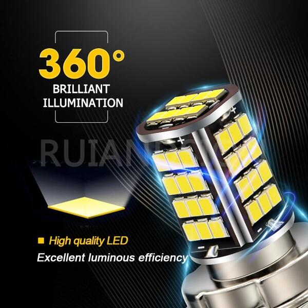 2 Ampoules LED P26S 6V/12V Pour Phare Moto - 12 SMD 5730 - Blanc 6000K - 600 Lumens - Super Brillant - 3