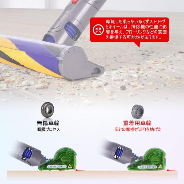 フルセット★ダイソンV10 SV12 スタンド付き　フェルト新品交換　分解洗浄済 底面 フェルト ホイール 交換用 ダイソン V8 V10slim V12slim V15 SV18