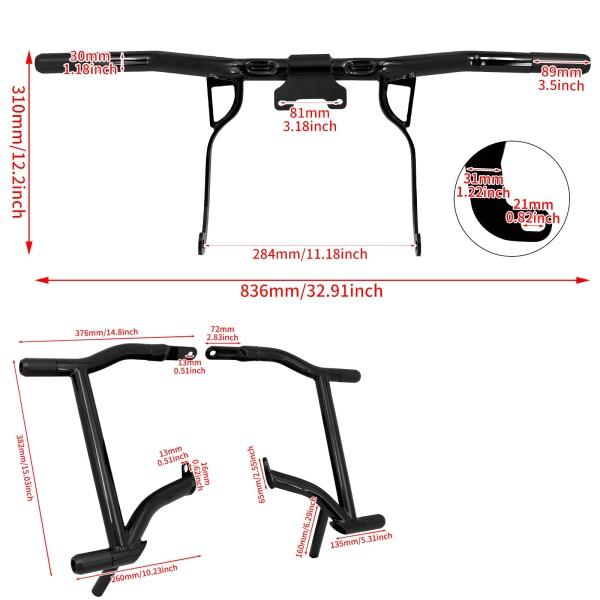 HDBUBALUS エンジンガード バイク クラッシュバー フロント ハンギング ハイウェイ エンジンガード