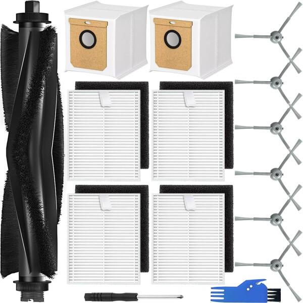 Kit Ricambi Eufy Clean L60/L60 SES/L50/L50 SES – 12 Pezzi: Spazzola, Filtri HEPA, Sacchetti Polvere, Spazzole Laterali