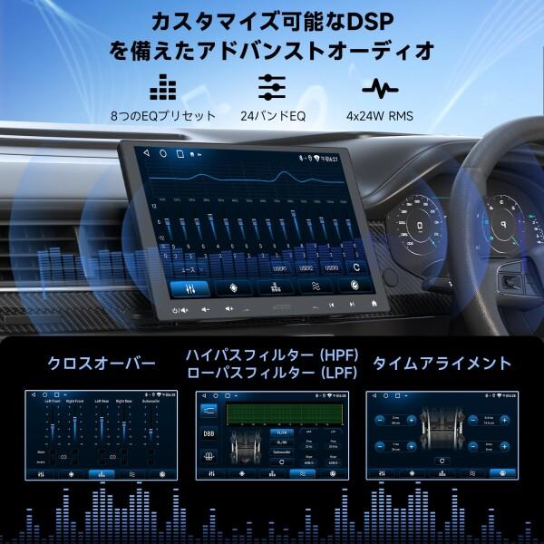 ATOTOZONE A5L 10インチAndroidディスプレイオーディオ1DIN・2DIN両対応、大画面QLEDフローティングアンの画像