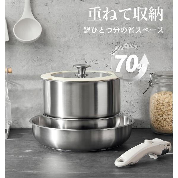 鍋・フライパンセット ステンレスとセラミック 楽天市場】フライパン・鍋 4点セット 16cm IH対応 角型 着脱ハンドル式