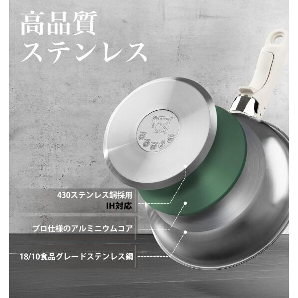 WANSCOL ステンレス鋼 鍋・フライパンセット 袋付き　C948 楽天市場】フライパン・鍋 4点セット 16cm IH対応 角型 着脱ハンドル式