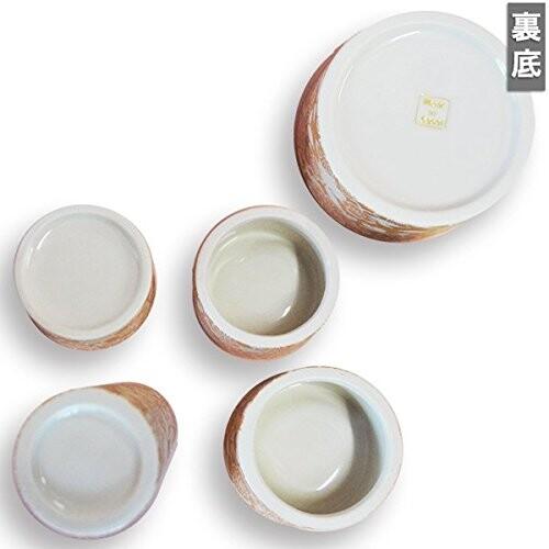 陶器製 モダン仏具5点セット『ゆい花』 (丸香炉) シャンパンゴールド (j1271-1-4)の画像