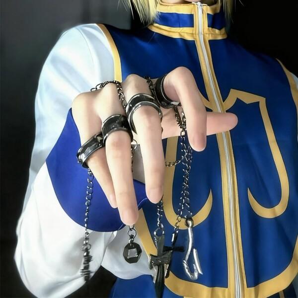 【希少】HUNTER×HUNTER/旧作/クラピカ/鎖/コスプレ/アクセサリー Amazon.co.jp: ハンター×ハンター ピアス 指輪 クラピカ 五指の制約の