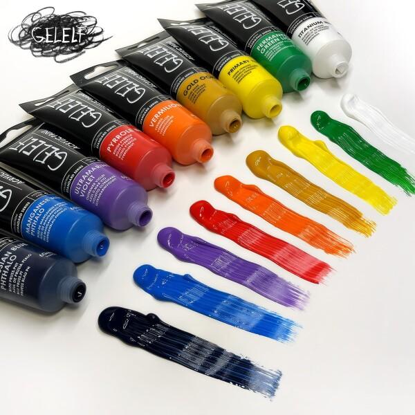 GELELF ゲルプレートプリント パーフェクト転写アクリルペイント 9色セット、60ml、2オンス (カラの画像