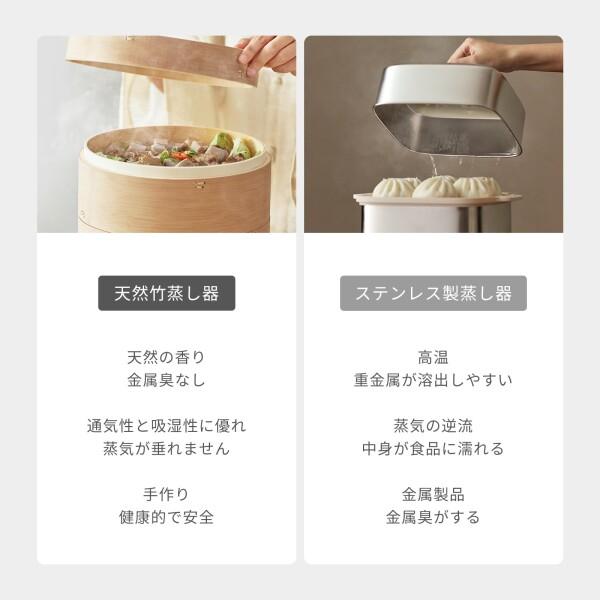 olayks. 電気せいろ蒸し器 電気せいろ せいろ 蒸し器 18cm 2段 竹製