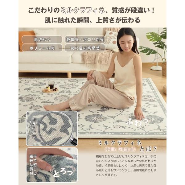 VK Living カーペット ラグ 極厚25mm ラグマット 厚手190×190cm 約2畳