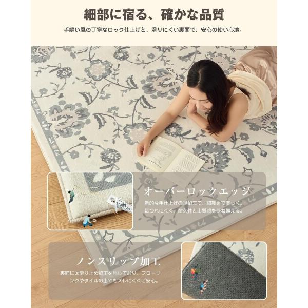 VK Living カーペット ラグ 極厚25mm ラグマット 厚手190×190cm 約2畳