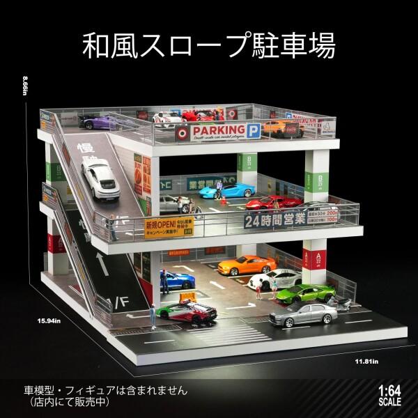 shoucangjia 1:64 ジオラマ LEDランプ付きガレージディスプレイケース