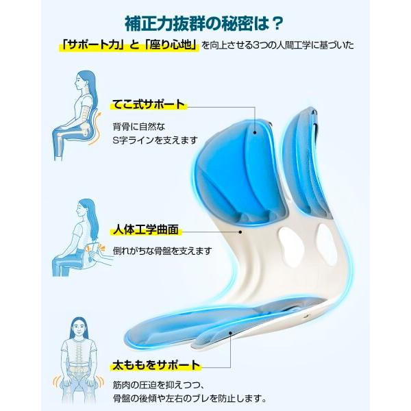KOJIHOMU 姿勢矯正 椅子 骨盤矯正 姿勢サポートチェア 座椅子 腰が痛く