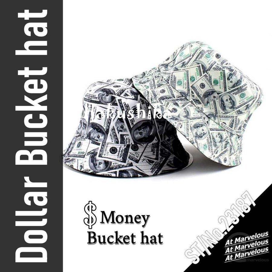バケハ マネー柄 ストリートファッション ストリート系 バケットハット メンズ ユニセックス レディース 帽子 高価値 バケットハット