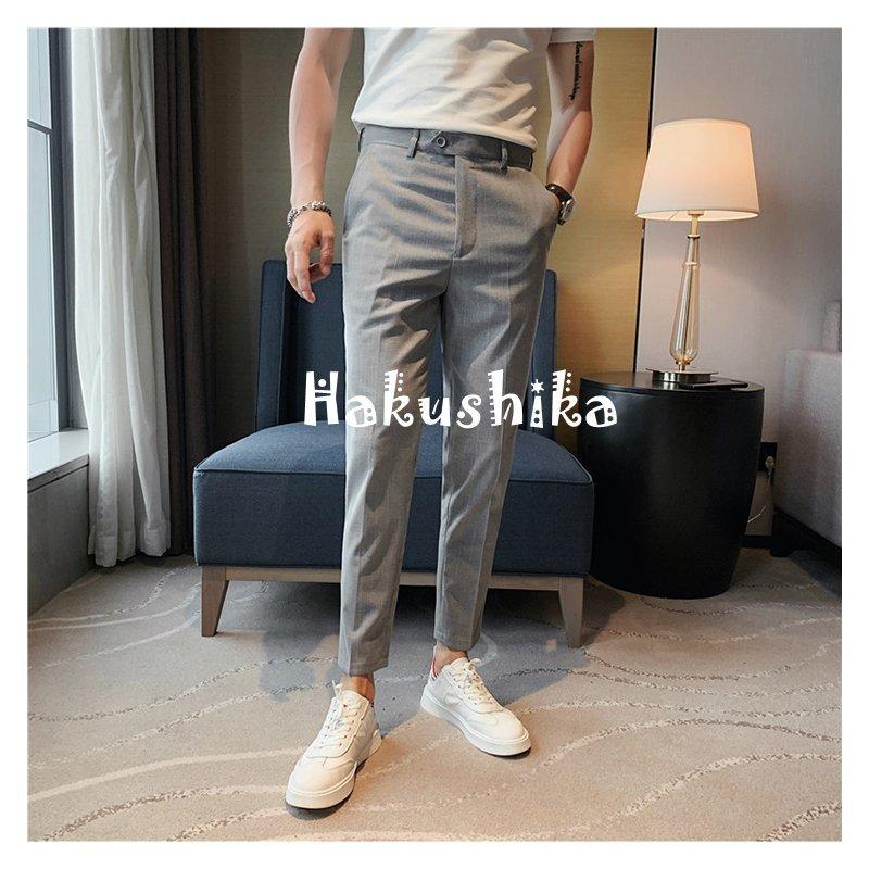 九分丈 ストライプパンツ メンズ スラックス ビジネスパンツ ロングパンツ チノパン イージーパンツ ウォッシャブル スーツパンツ スリム ボトムス 紳士通勤 お中元