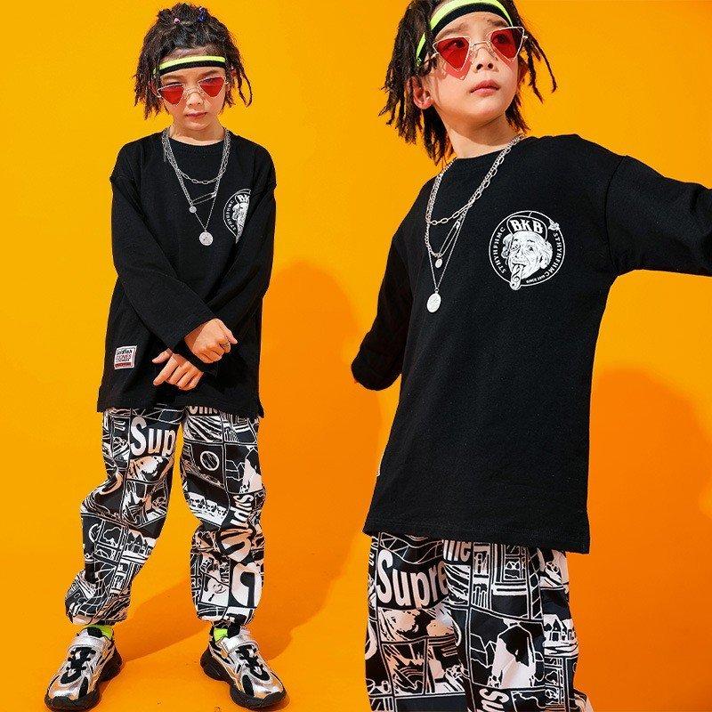 開店祝い ダンス 衣装 ベスト キッズ サルエルパンツ 男の子 ガールズ かっこいい キッズダンス ヒップホップ Streetdance 落書き柄 団体服 演出服 ステージ衣装 原宿系 Cisama Sc Gov Br