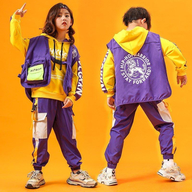 キッズダンス衣装 子供服 ダンストップス 人気ブランドを ダンスパンツ サルエルパンツ Hiphop ベスト 社交ダンス ダンスウェア Jazz 練習着 競技