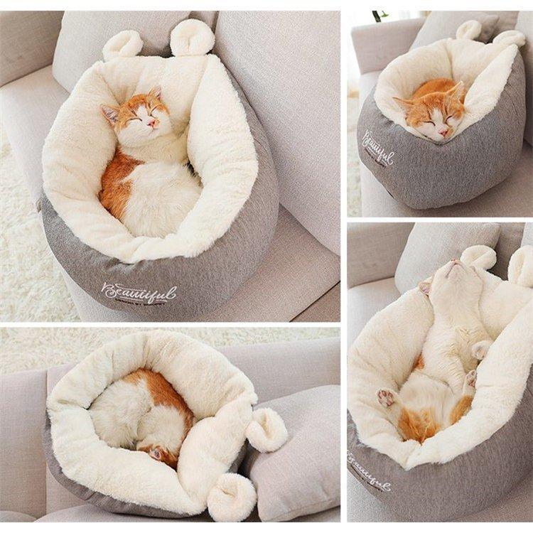 キャットハウス 猫ベッド キャットベッド クッション ペットベッド ペット用品 冬 可愛い 寝床 小型犬 洗える 滑り止め 犬猫用 通年タイプ 防寒 Sale 75 Off 冬