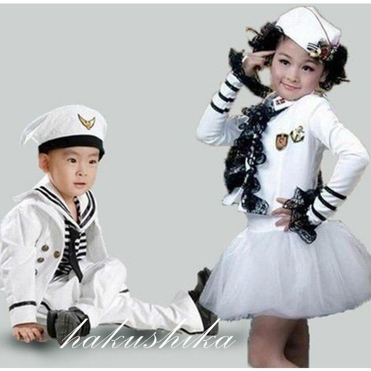 独創的 ハロウィン 仮装 キッズダンス衣装 チアガール 海軍 水兵コスプレ コスチューム 女の子 男の子 ワンピース コスプレ衣装 衣装 軍人