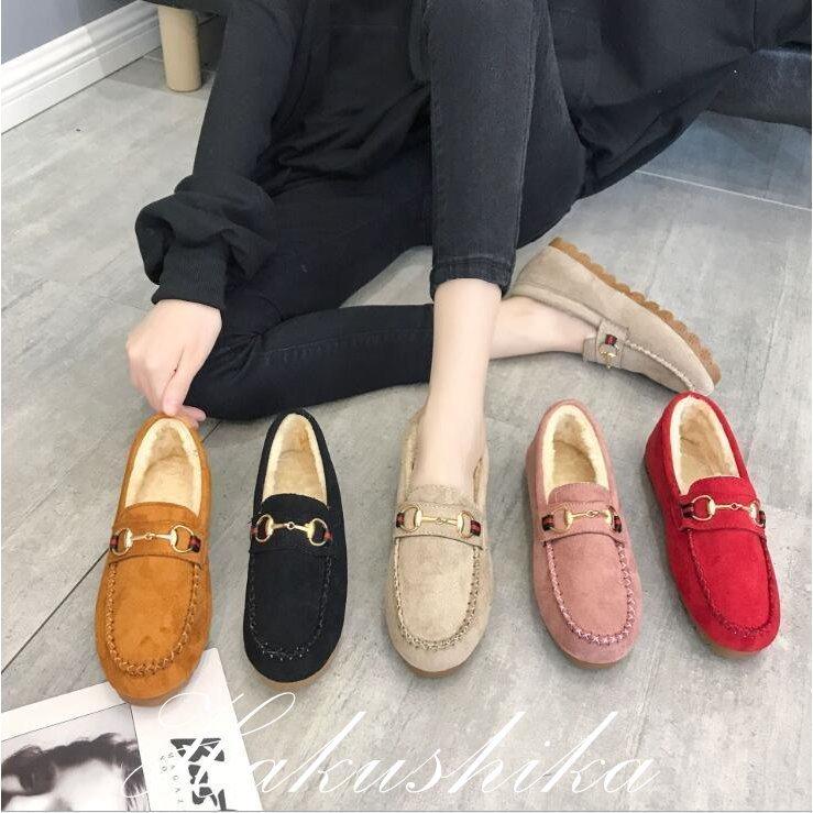 モカシン レディース パンプス スリッポン ボア ファー フラット おしゃれ 秋 冬 大きいサイズ シューズ 喜ばれる誕生日プレゼント