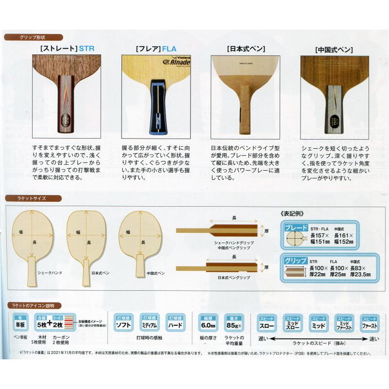ヤサカ（Yasaka） 卓球 ラケット 正宗・オールラウンド用 : ハクザン