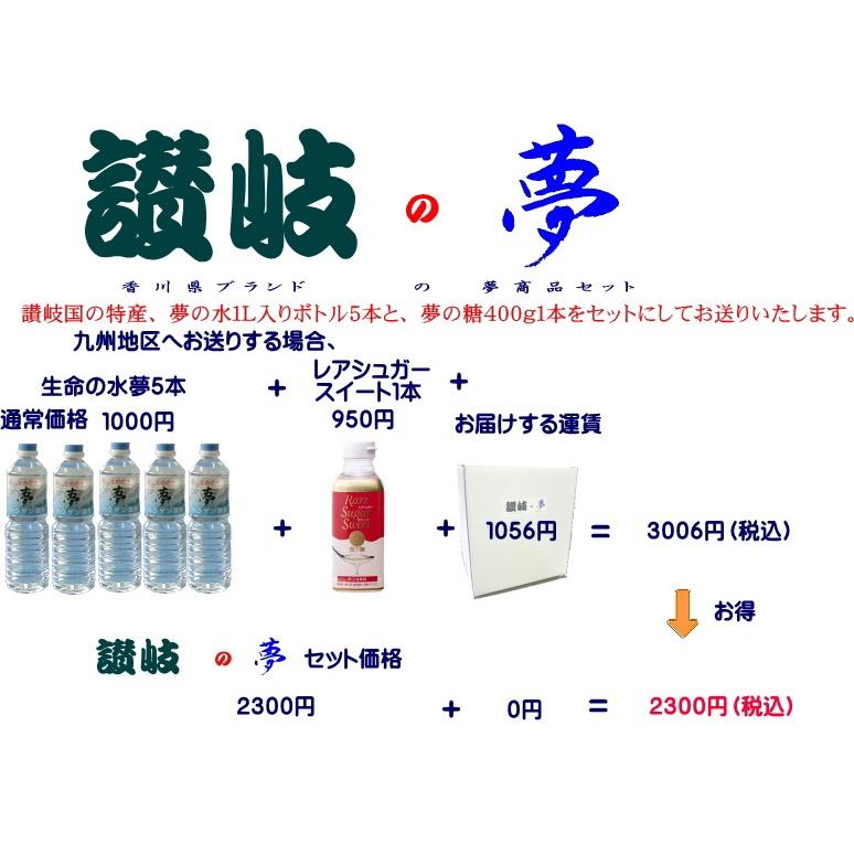 年末のプロモーション特価 讃岐の夢 九州地区 沖縄 離島等は除く の方 レアシュガースイート４００ｇ 夢の糖 と生命の水夢のセット商品 Wantannas Go Id