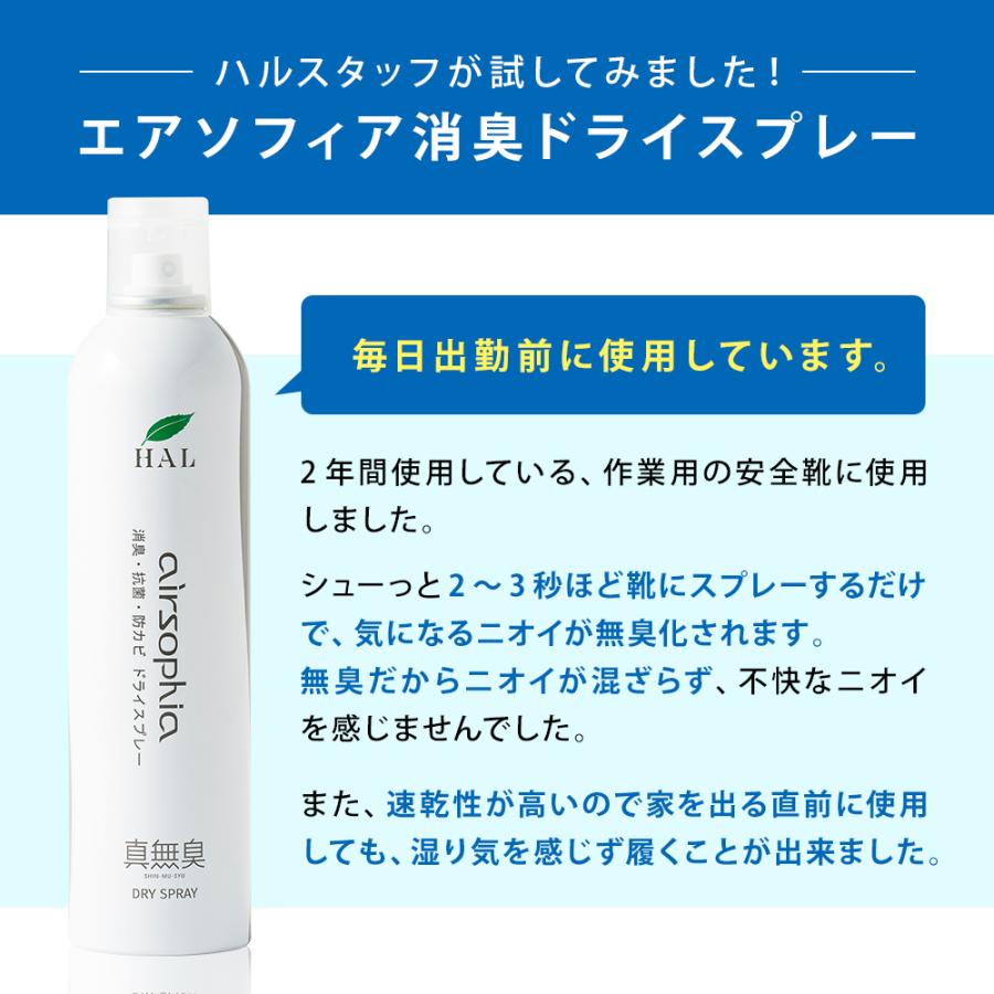 消臭ドライスプレー 420ml | 靴 消臭 足 靴の臭い 対策 運動靴 安全靴 通勤靴 スリッパ におい消し 玄関マット ブーツ 靴下 強力 防菌 速乾 消臭スプレー 無香料 | ハル・インダストリ | 09