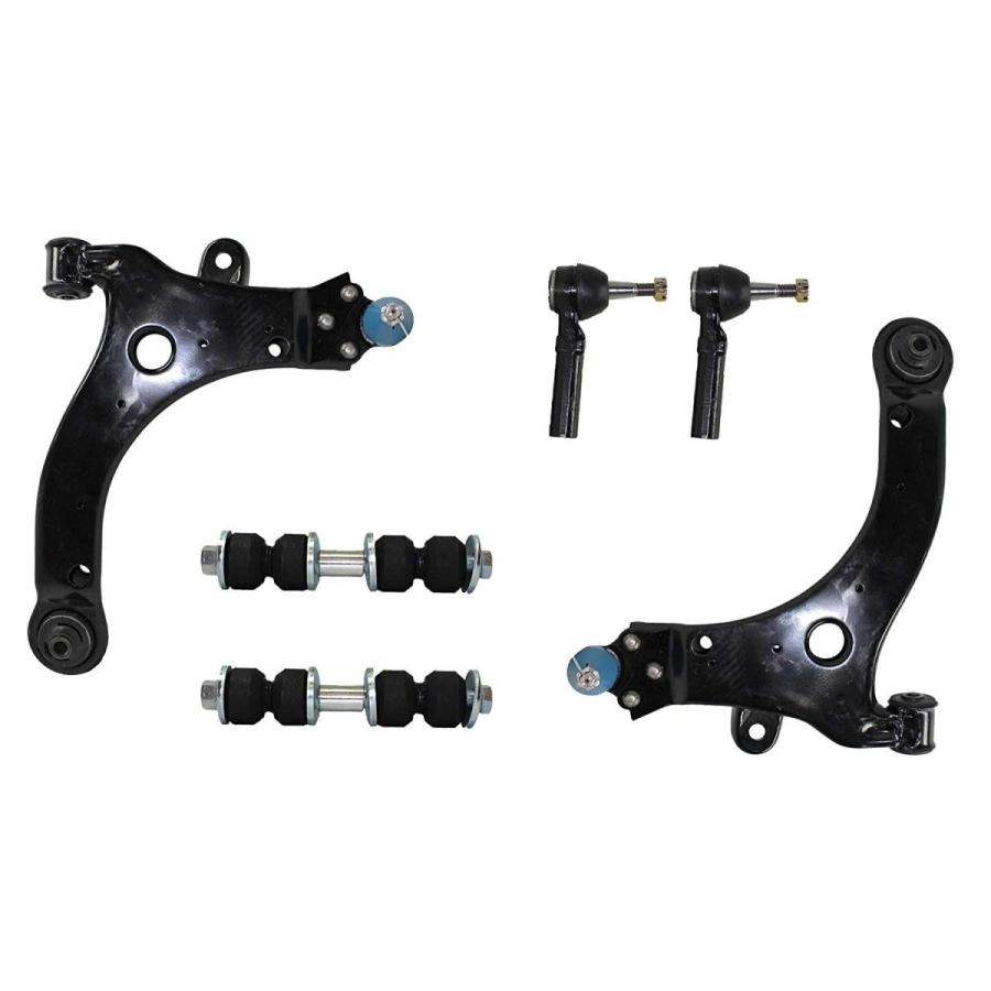 Detroit Axle 6PC Front Lower Control Arm Sway Bar Outer Tie Rod Kit 売り正規店  車、バイク、自転車