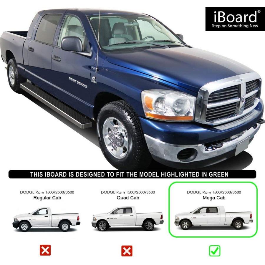 APS Premium 6in iBoard Running Boards Custom Fit 06-08 Dodge Ram 1500