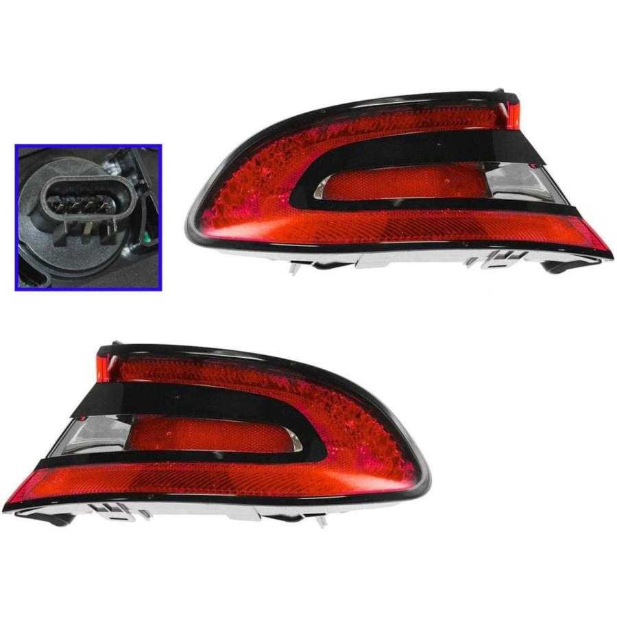 Taillight Taillamp Outer Left & Right Pair Set for 13 Dodge Dart