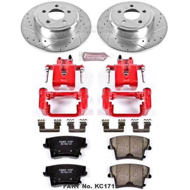 純正新品 Power Stop KC1719 1-Click Performance Brake Kit with Caliper， Rear Onl