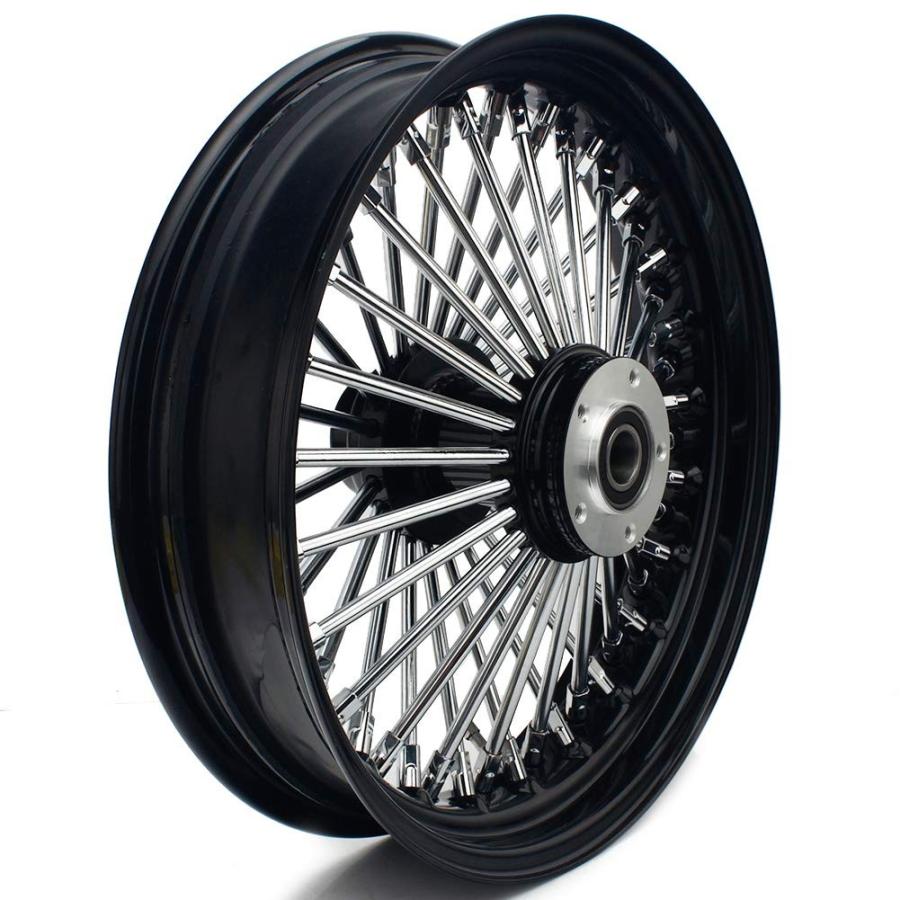 超高品質の販売 TARAZON 16 x 3.5 Black Front Wheel Fat King Spoke Wheel for Harley and