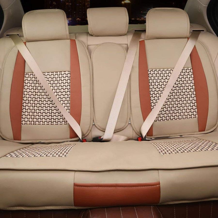 ー品販売 FREESOO Car Seat Cover Cushions PU Leather， Front Rear Full Set Car Se