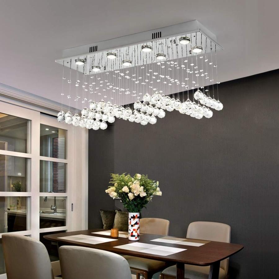 Modern K9 Crystal Raindrop Chandelier Lighting Flush Mount Ceiling Lig