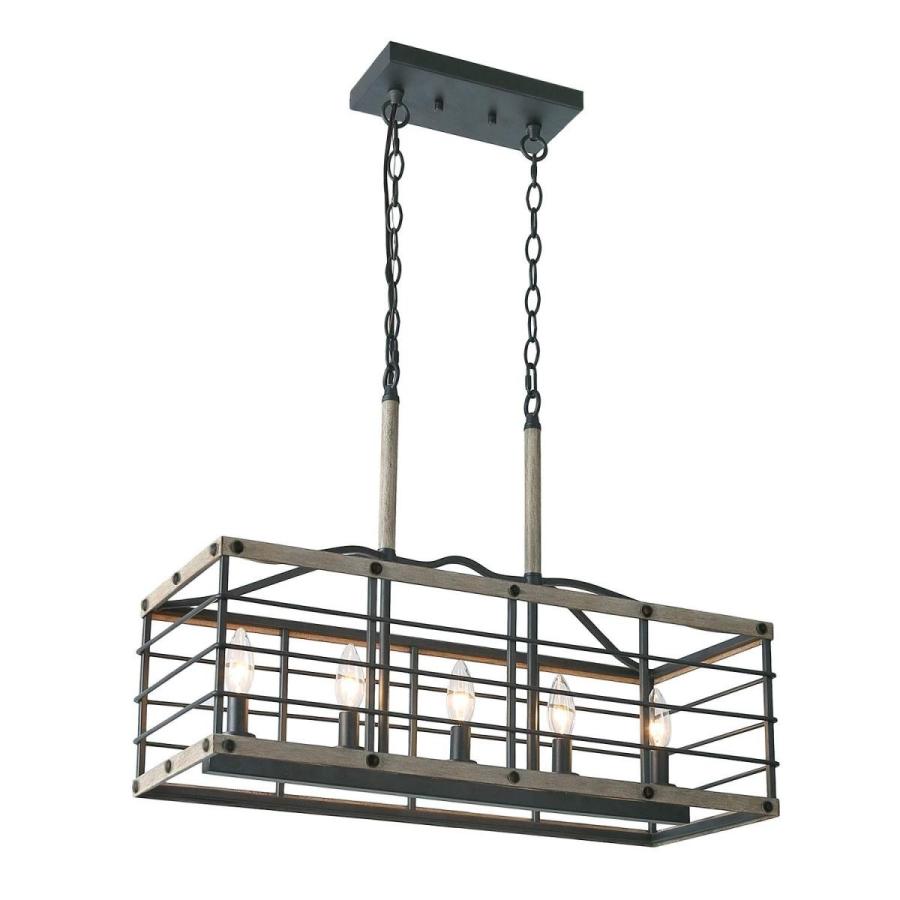 クリアランス超特価 LALUZ Farmhouse Kitchen Island Lighting， Rectangular Chandeliers for D