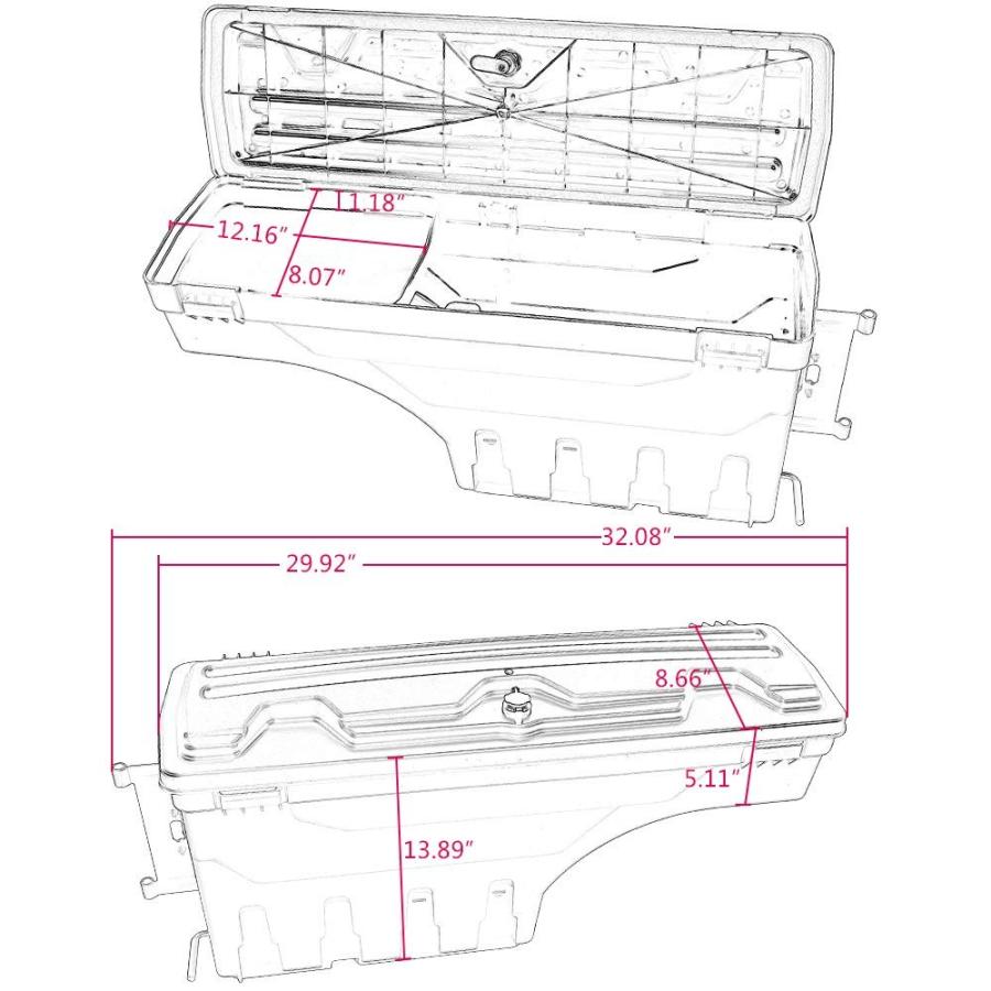 即日発送・新品 Set of Driver & Passenger Side Storage Boxes Case for Ford F150 F-150