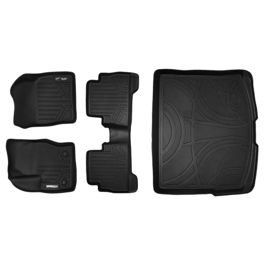 販売証明書付き SMARTLINER Custom Fit Floor Mats 2 Rows and Cargo Liner Set Black for