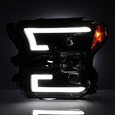ピックアップ特集 For 15-17 Ford F-150 F150 Factory LED DRL Tube Type Black Bazel Projec
