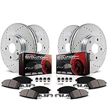 Power Stop K5977 Front & Rear Brake Kit with Drilled/Slotted Brake Rot