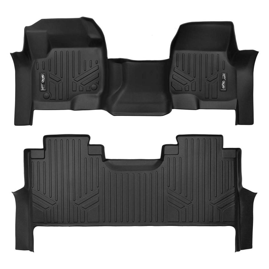 SMARTLINER Custom Floor Mats 2 Row Liner Set Black for 2017-2019 Ford